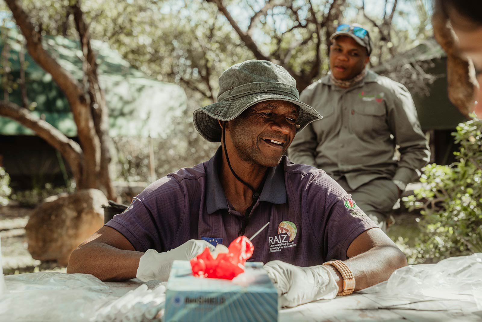 Community conservation field team member at work